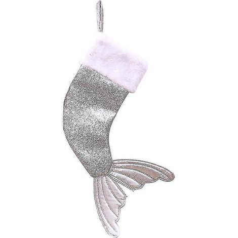 1 Pièce chaussette de Noël à paillettes queue de poisson décoration sachets cadeaux (1/5)
