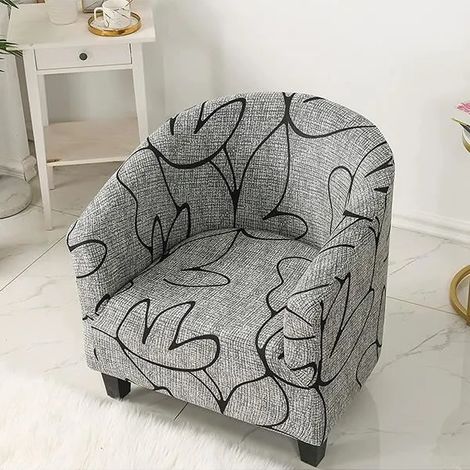 Housse de Fauteuil Cabriolet-Facile à Installer et à Laver-Housse de Chaise avec Accoudoirs-pour Comptoir Bar Salon Salle de Réunion (1/4)
