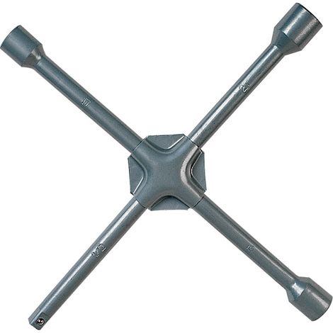 Clé en croix fixe renforcée métal satiné, douille de 1,7, 1,9, 2,1 cm. - AUTOBEST