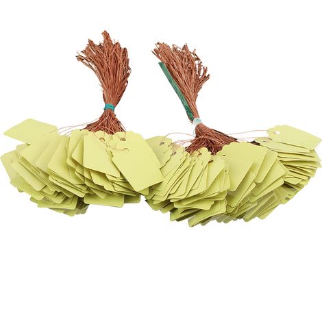 200 gelbe PVC-Gartenetiketten zur Kennzeichnung von Pflanzen und Saatgut, wetterbeständig (1/5)