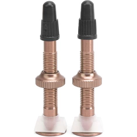 Paar 52-mm-Presta-Ventilkappen für Tubeless-Mountainbikes – herausnehmbare Ventileinsatzdüse (Kaffee) (1/5)