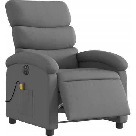Massagesessel Elektrisch Dunkelgrau Stoff vidaXL (1/5)
