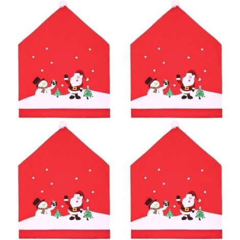 Housses de chaise de noël, 4 pièces, décoration de chaise pour fête de noël et dîner (1/5)