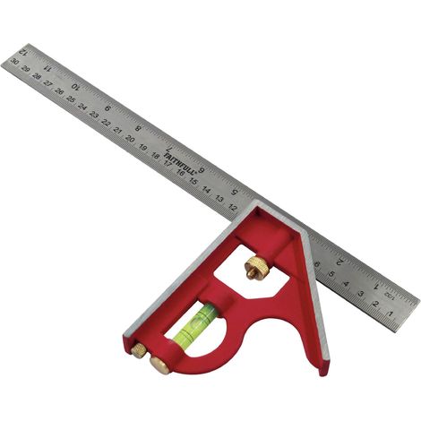 Équerre combinée 300 mm (12 po) – Outil de mesure et de traçage multifonction avec règle en acier inoxydable, niveau à bulle et pointe à tracer pour le travail du bois et du métal (1/5)