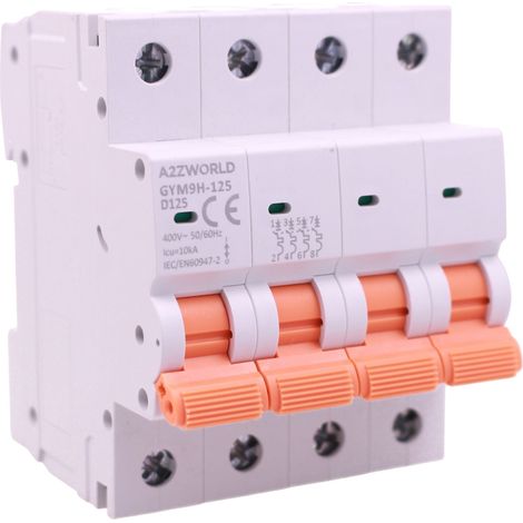 MCB Interruttore Magnetotermico Trifase 380V Curva D 4P 4M 10000A AC 400V IP20 GYM9H-125, Disponibili 80A 100A 125A (C125A)