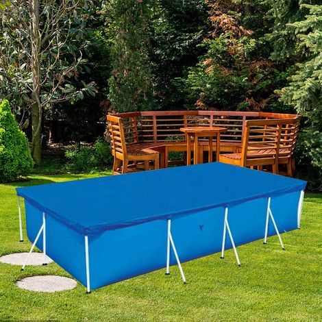 Schutzhülle für rechteckige Röhrenschwimmbecken, rechteckige Poolabdeckung, Luftpolsterfolienabdeckung für Röhrenschwimmbecken, Regenschutz - Blau (220 x 150 cm) (1/5)