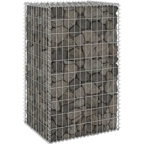 Muro de gaviones con cubiertas acero galvanizado 60x50x100 cm vidaXL