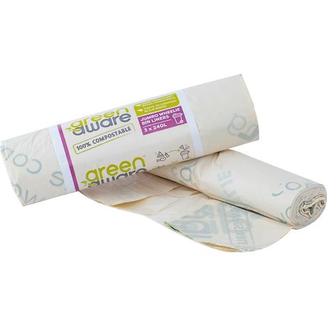 Sacs poubelle compostables GreenAware 240 L, lot de 3 (1/5)