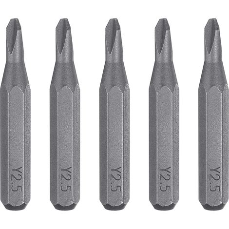 5pcs Y2.5 Embout de Tournevis Tri-Wing 5/32" Tige Hexagonale 28mm Longueur Acier S2 Magnétique Tête en Y à 3 Pans pour Tournevis Manuels Électriques Réparation de Précision (1/5)