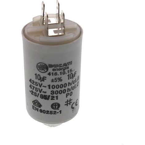 WHIRLPOOL, CONDENSATEUR Lave-Linge 10uF 450V (1/2)
