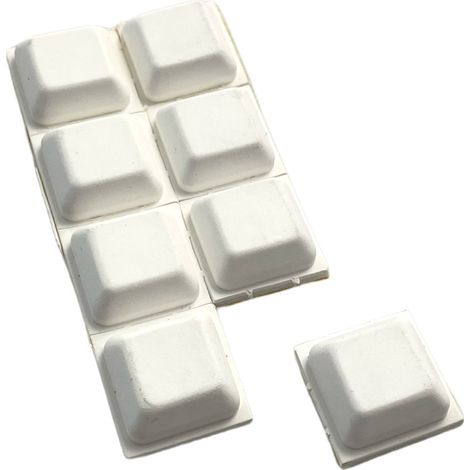 Petites butées adhésives Civic en élastomère, 18mm par 18mm & 7mm d'épaisseur, couleur blanche (1/2)