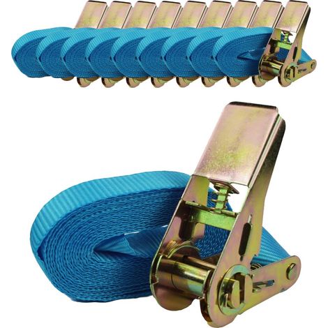 10x Profi Ratschen Spanngurt Spanngurte Zurrgurt 1-tlg 4m 0,8t 0,8to 800kg TÜV/GS BLAU (1/2)