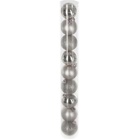 Paris Prix - Lot De 9 Boules De Noël colorama 6cm Argent
