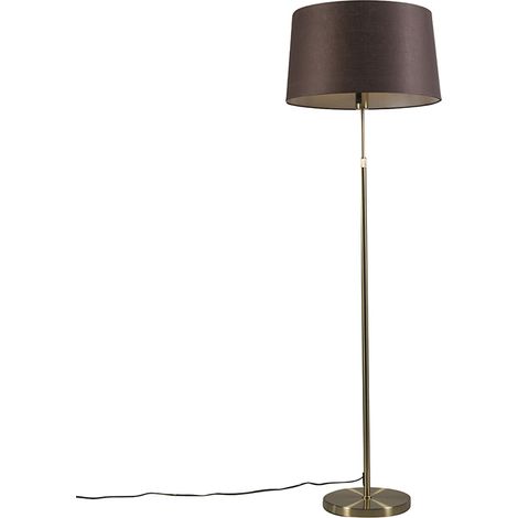 Stehleuchte gold / messing mit Schirm braun verstellbar 45 cm - Parte
