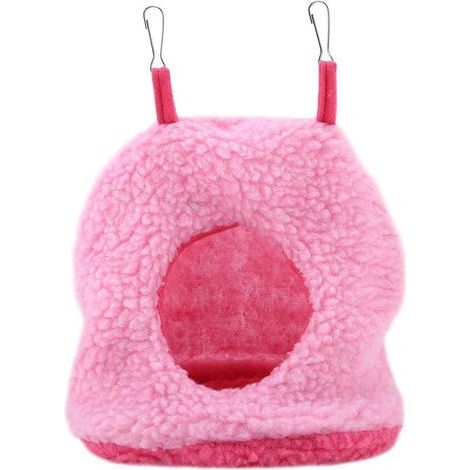 Nests, Parrot Nest Pet Bird Nest Winter Warm Hammock Hanging Cage Happy Plush Cage Tent Bed Tent(Pink) (1/5)