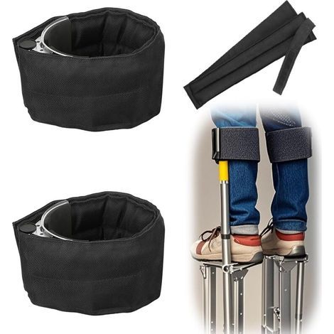 Lot de 2 sangles pour échasses à plaques de plâtre - Conception confortable et réglable pour plaques de plâtre - Sangles de jambe pour adultes - Sangles de rechange pour plaques de plâtre, peinture et (1/4)