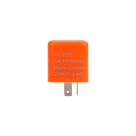 Relè lampeggiatore LED universale per indicatori di direzione moto a 2 pin con velocità regolabile 12V Arancione-Crezuo