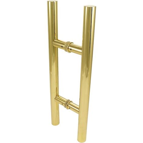 Bâtons de maréchal en laiton poli brillant Ø 40mm – Longueur 440mm – Entraxe 200mm – Fixations incluses pour portes jusqu'à 60mm – Cuivrinox (1/2)