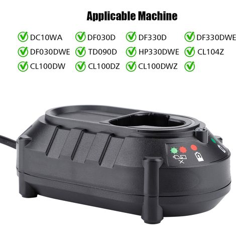 Chargeur 10.8V 12V pour Batteries Lithium Makita, DC10WA DF030D, 100-240V avec Prise EU (1/5)