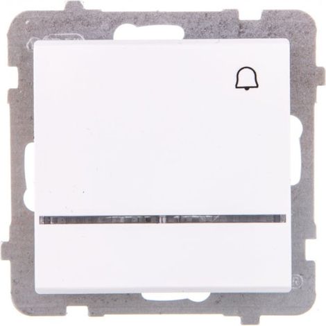 Interruttore Sonata normalmente aperto, campana con illuminazione blu, bianco opaco ŁP-6RS/m/75