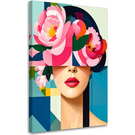 Wandbild Blumen Frau inspiriert vom Bauhaus 40x60 cm (1/5)