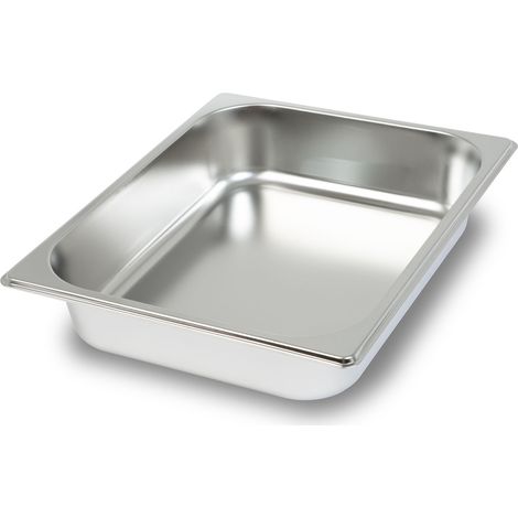 Bac GN 1/2 inox profondeur 65mm, hygiénique, -40° à +300°C, bain-marie pro – VERTES