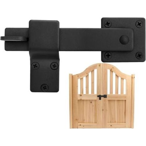 de porte pour porte coulissante de porte en acier au carbone rotatif à 360 degrés de porte noir, serrure de portail conviviale pour volets (1/5)