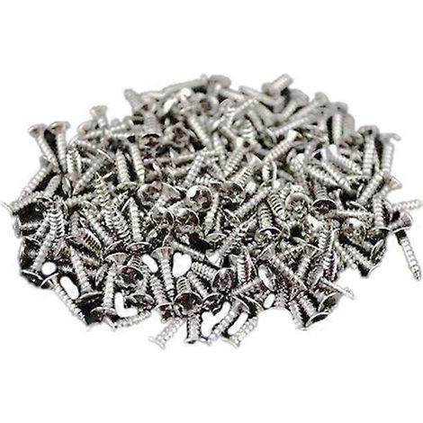 Vis à plaque de protection pour guitare Strat/Tele, lot de 100 vis argentées. (1/3)