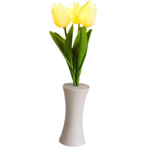 Lampe de Table à Fleurs Tulipe Réaliste sans Fil, Veilleuse (1/5)