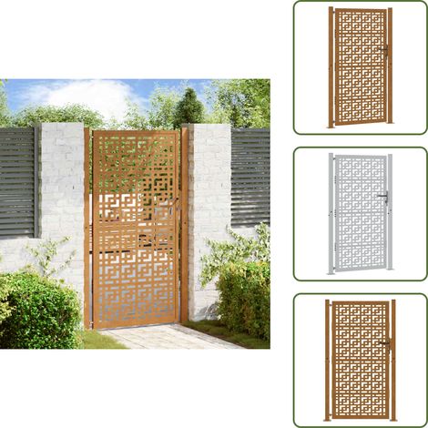 The Living Store Gartentor 100x175 cm Verwitterungsstahl Kreuzdesign - Wetterfestes Stahl (1/5)