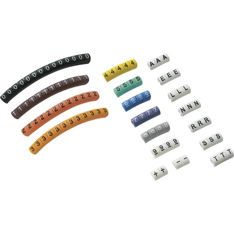 TRU COMPONENTS ECMKP-2 Kennzeichnungsclip Aufdruck 0 - 9, A, E, L, N, R, S, T, -, + Außendurchmesser