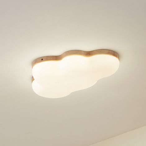 [NEUWERTIG] B-Ware Lindby Deckenleuchte Lampe Led Wolke Pilvi Kunststoff Weiß Holz 50 Cm Lieferumfa