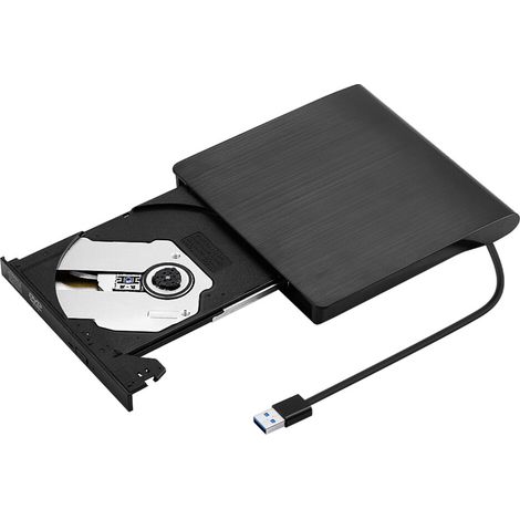 Adapté aux lecteurs CD/DVD externes USB 3.0 portables, plug and play, lecture et écriture haute vitesse, forte compatibilité, conception ultra-mince, convient à tous les ordinateurs portables.