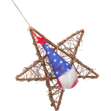 Décoration murale type B : guirlande, ornement de porte, poupée sans visage, pendentif pentagramme en rotin, motif « fête de l'Indépendance » (4 juillet). (1/5)