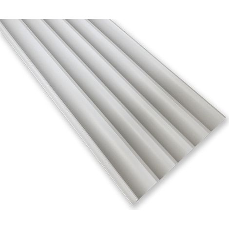 Panneau décoratif haut de gamme blanc, nervures en polymère rigide, 14,8 x 1,3 x 240 cm, IN1077 Blanc (1/5)