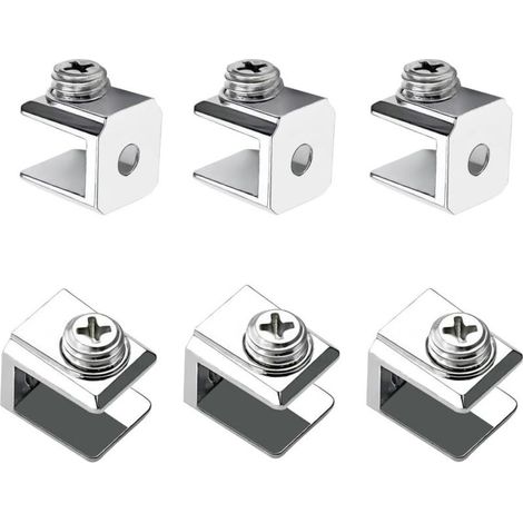 16 Pièces Pince à Verre, Support de Verre Réglable, Pince Support en Alliage de Zinc, Pince de Fixation pour Verre de 3-8mm D'épaisseur, Avec Vis (1/5)