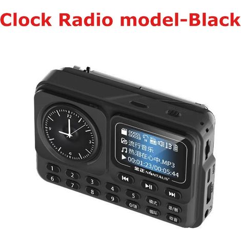 Radio-réveil multifonction FM portable avec haut-parleur Bluetooth haute fidélité, affichage LED des paroles et prise en charge de l'enregistrement HD (1/5)