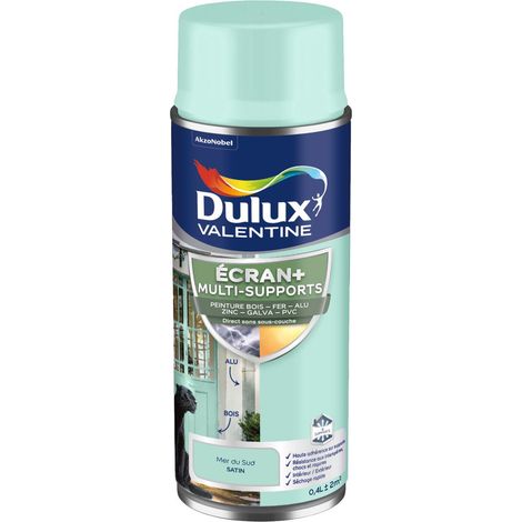 ECRAN+ MULTI-SUPPORTS EXTERIEURE - Peinture en Phase Aqueuse Éxtérieur - Satin Mer du Sud aérosol 400 ml - Dulux Valentine
