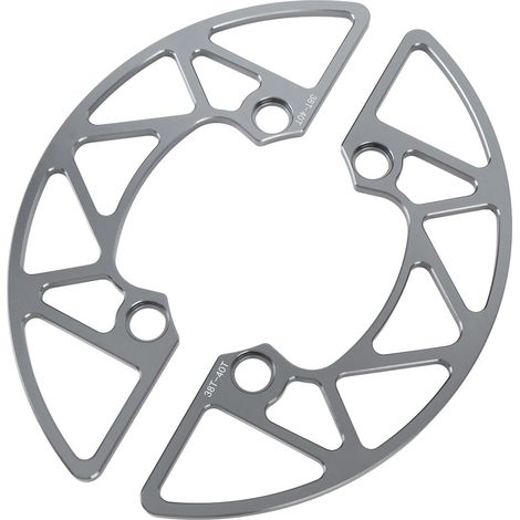 Protection de plateau en alliage d'aluminium 104BCD pour pignon de vélo de montagne monodisque de 38 à 40 dents (dents positives/négatives), couleur titane. (1/5)