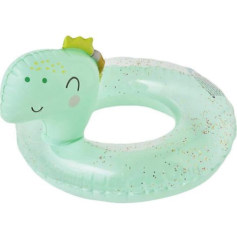Bouées gonflables dinosaures pour enfants, jouet amusant pour les fêtes dans la piscine, avec un son Zizi - Vert (1/5)