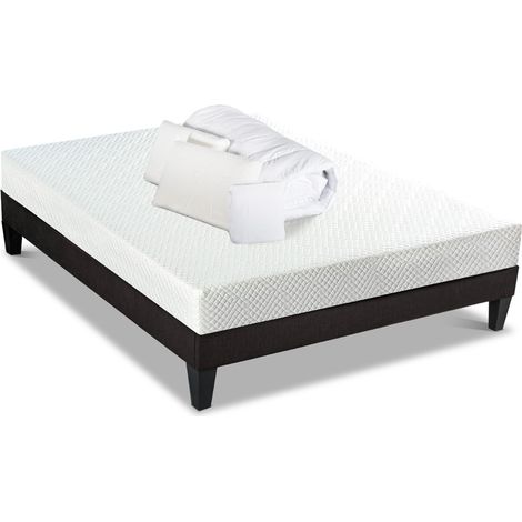 BELLECOUR LITERIE Pack Prêt à dormir ABSOLU 160x200 cm Matelas Mémoire de forme + Sommier + Accessoires (1/5)