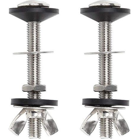 Boulon de toilette kit de boulons de réservoir à bol, kit de 2 pièces pour cassette à vis, fixation universelle pour WC en acier inoxydable, facile à installer (1/5)
