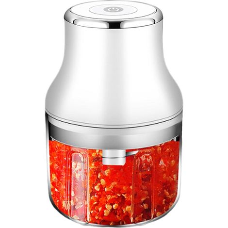 Knoblauchmühle Wiederaufladbare und kabellose Küchenmühle 250 ml wiederaufladbare Knoblauchpresse für Küche Haushalt Restaurant Gemüse Zwiebeln
