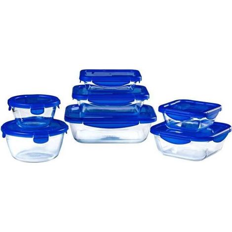 Lot de 7 Boîtes de conservation - PYREX - Cook & Go - Verre - Couvercle étanche (1/3)