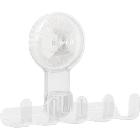 Porte-Produits Douche Ventouse - 5 Crochets - Fixation Murale Sans Perçage - Étanche - Pour Salle De Bain Cuisine - 1 Pièce (1/5)