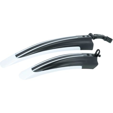 vhbw Set parafanghi per biciclette Nero / Bianco per Mountainbike, Bici da 24&39&39 e 26&39&39