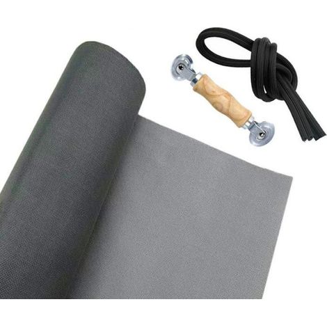 Moustiquaire - Fenêtre - 160 cm x 120 cm - Gris - Avec Outil de Roulement et Cannelure de Fixation
