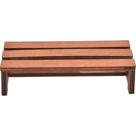 Banc miniature pour maison de poupée, aspect réaliste et lumineux, échelle 1:12, idéal pour la décoration et les cadeaux. (1/5)