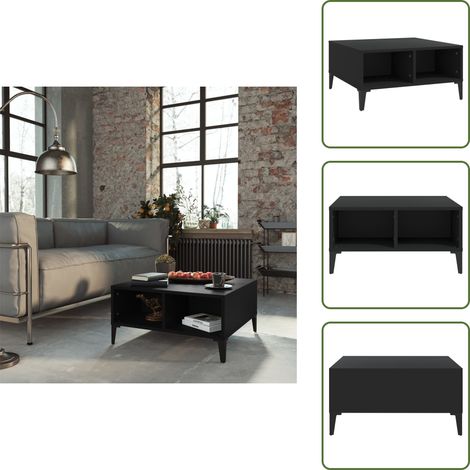 Table basse noir 60x60x30 cm bois d'ingénierie - Table Basse - Meubles De Salon - Table D'appoint - Table Noire - Table Design (1/5)