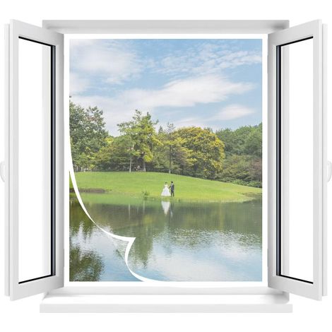 Moustiquaire pour Fenêtre 90x100cm Blanc – Moustiquaire Adhésive Sans Perçage avec Fixation Auto-Agriffante – Idéale pour Baie Vitrée, Fenêtre de Toit, Cave, Chambre et Salon (1/5)